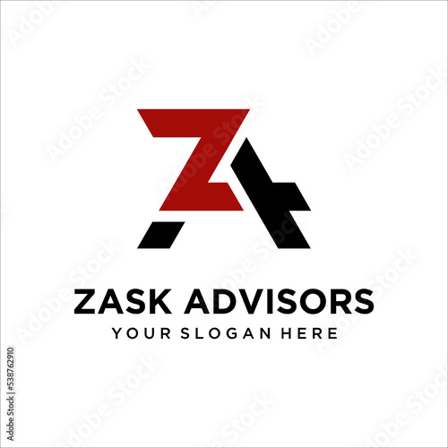 AZ, ZA Letter Logo Design Template