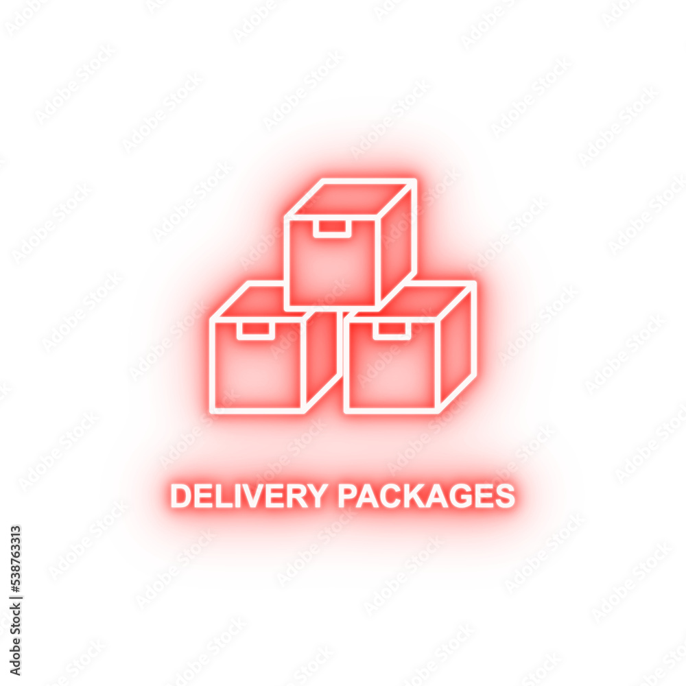 delivery packages neon icon