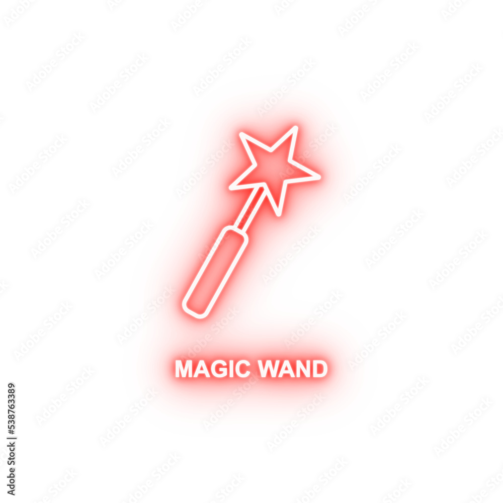magic wand neon icon magic wand neon icon