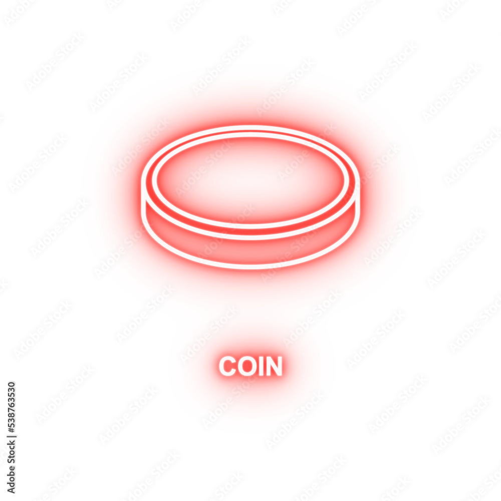 coin neon icon coin neon icon