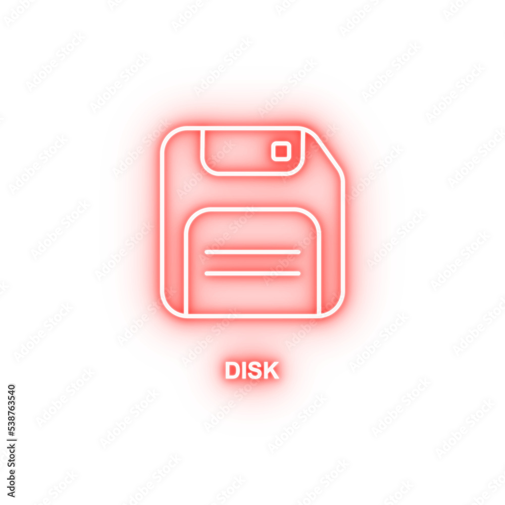 floppy disc neon icon