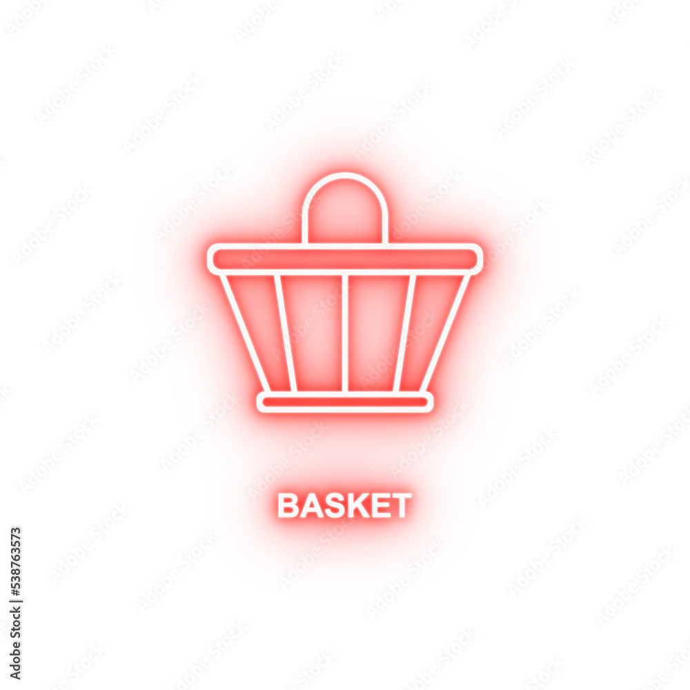 basket neon icon basket neon icon