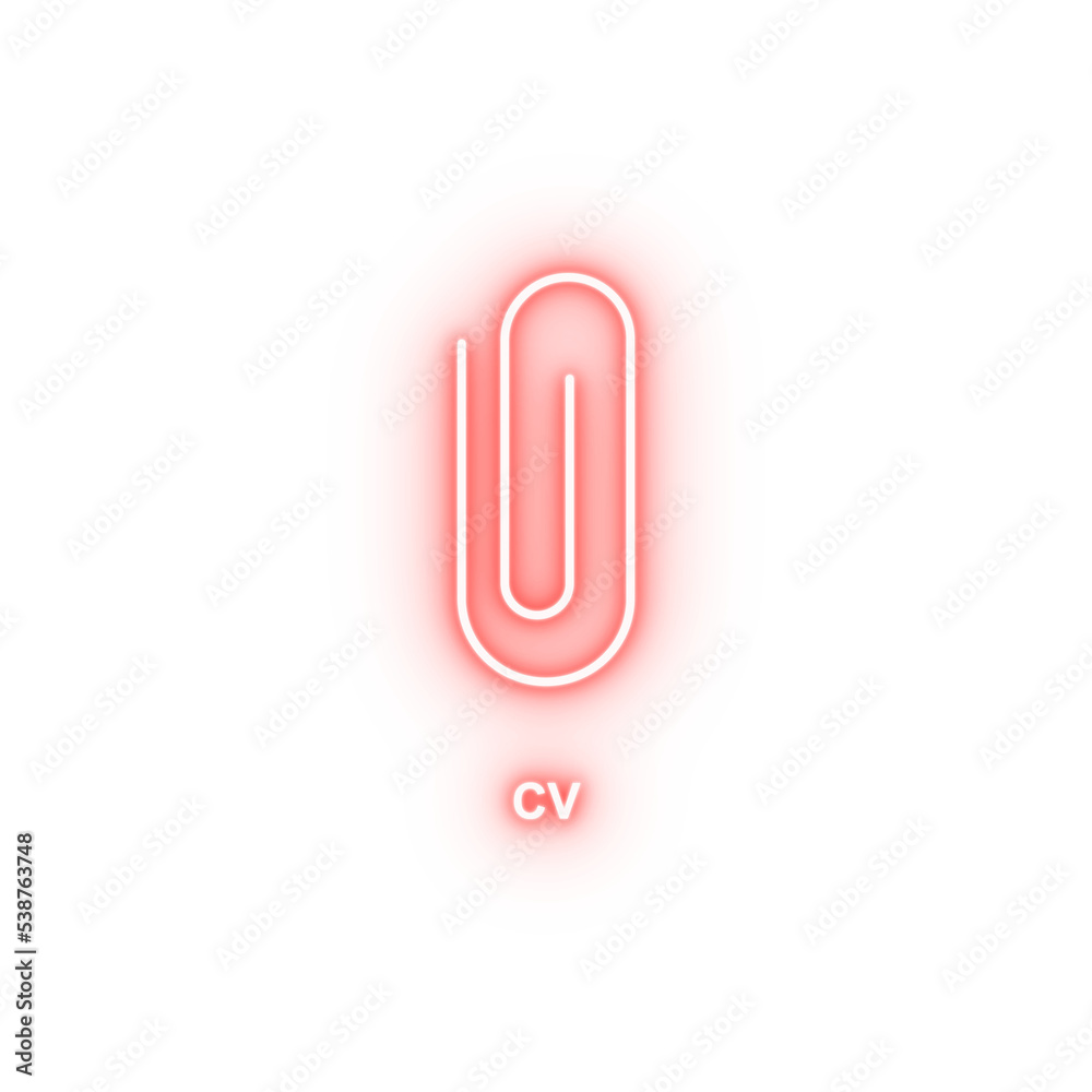paper clip neon icon paper clip neon icon