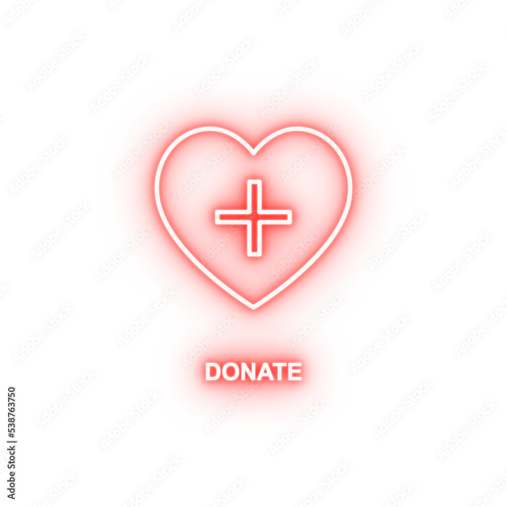 donate neon icon donate neon icon