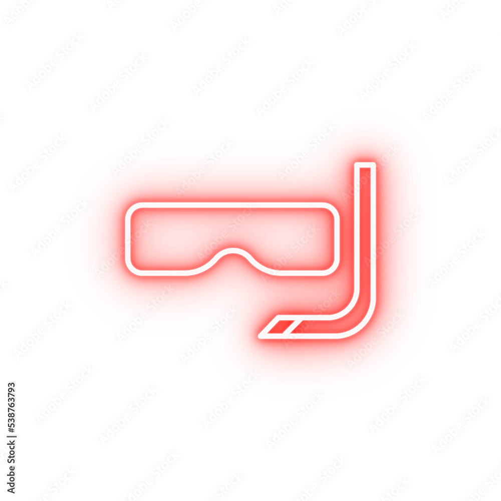mask for diving neon icon