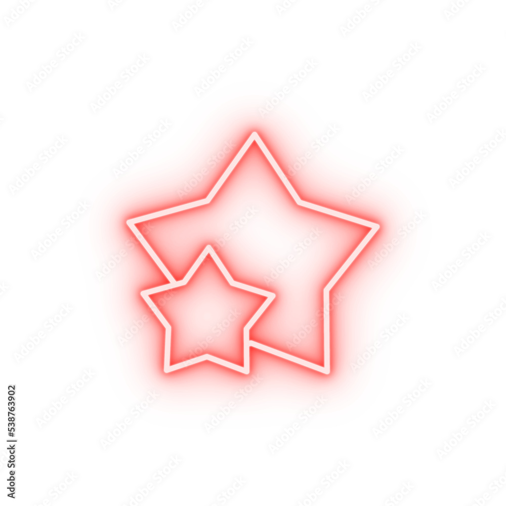 stars line neon icon