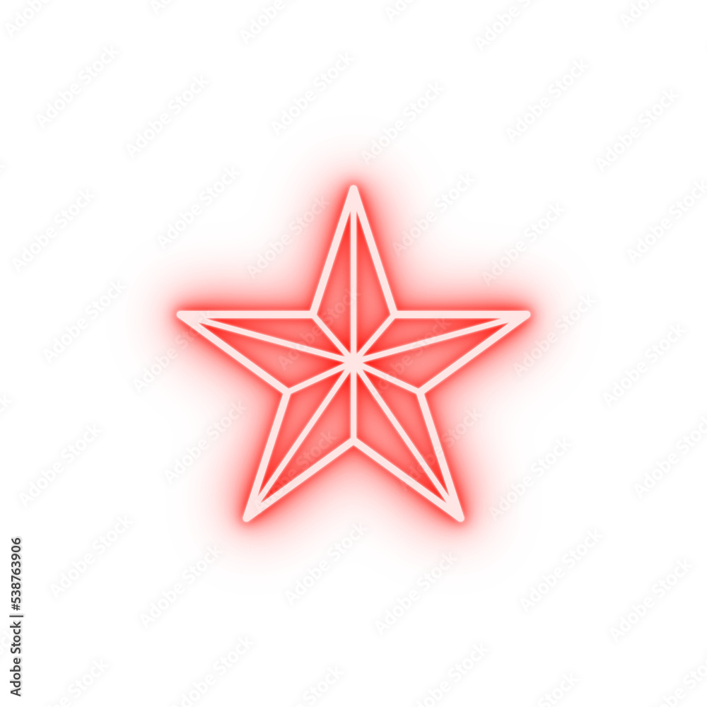 Obraz premium star line neon icon