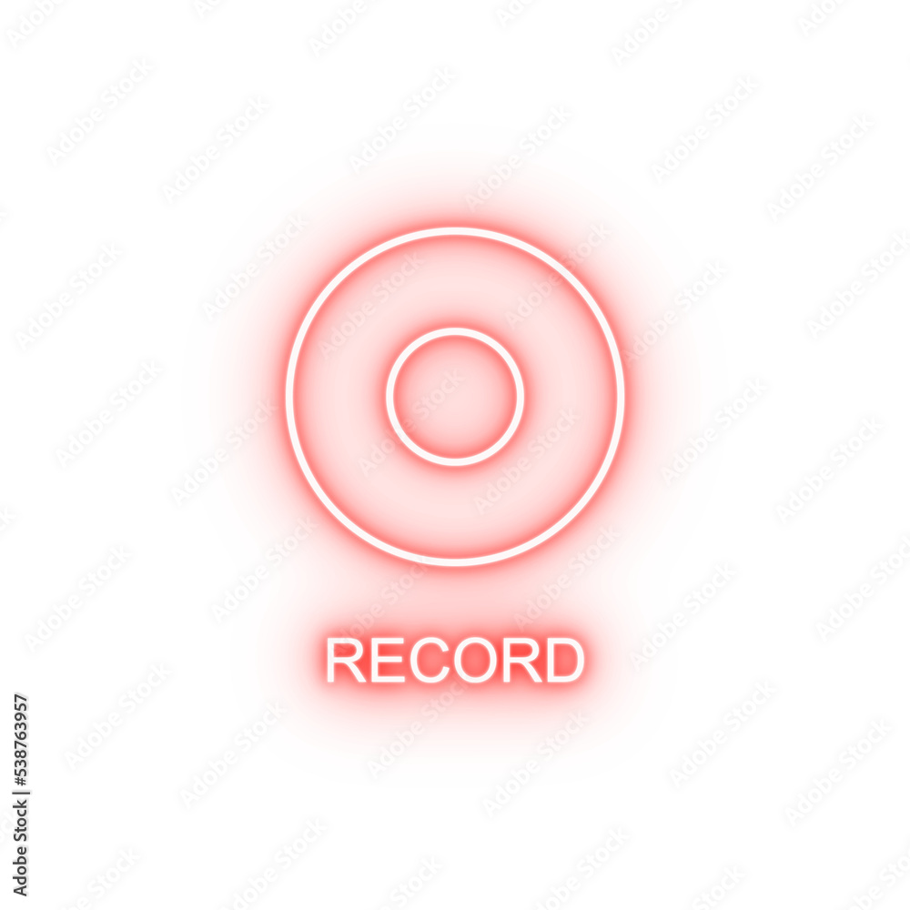 record button neon icon record button neon icon