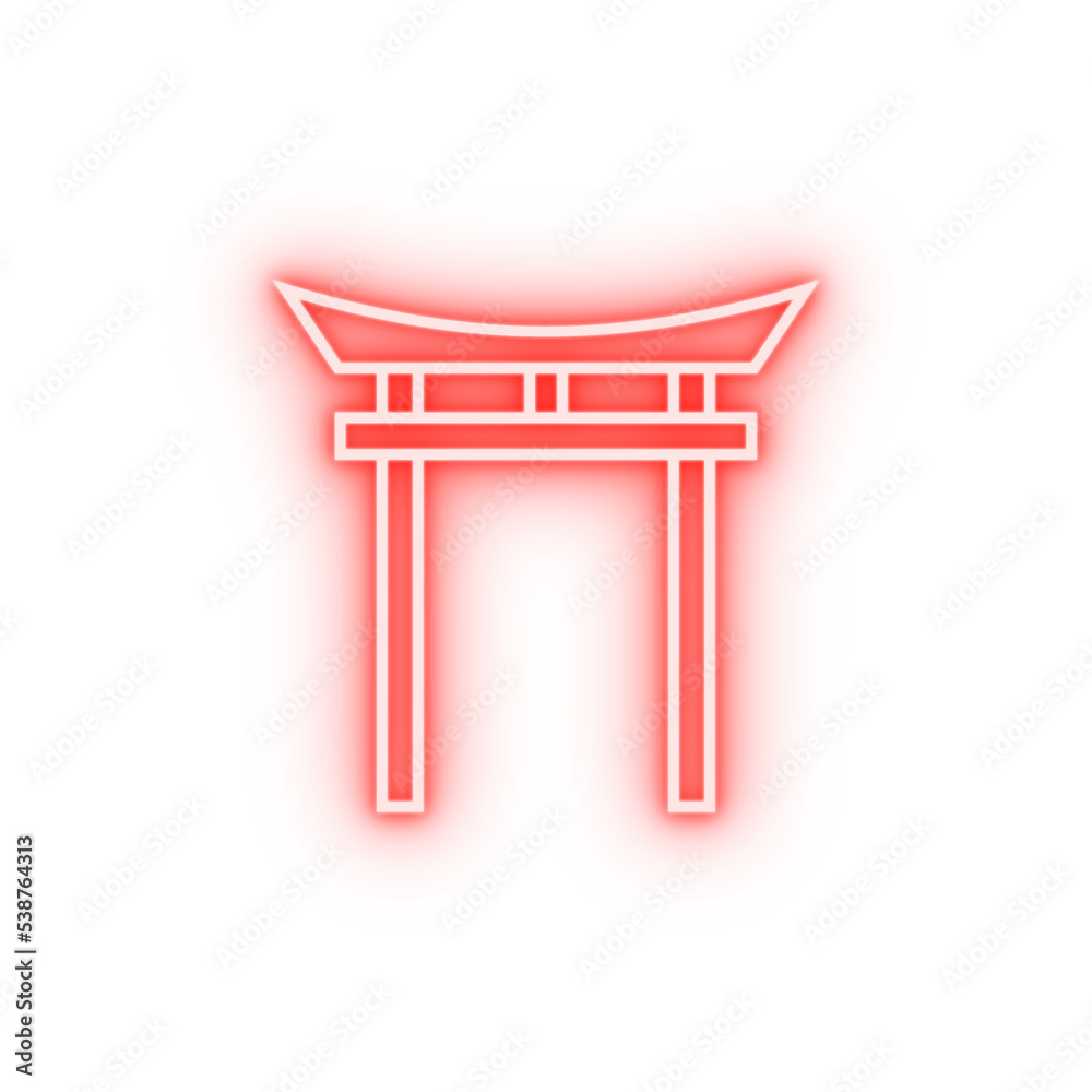 shinto outline neon icon shinto outline neon icon