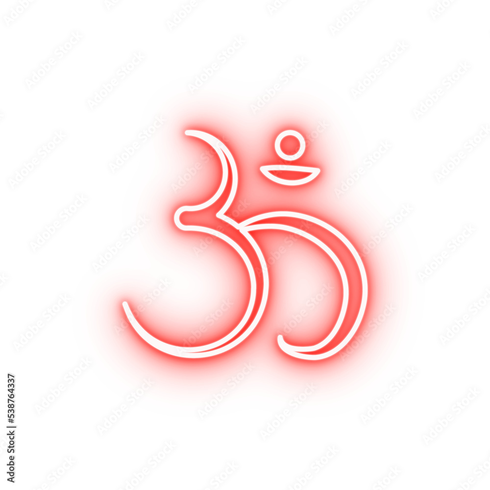 hinduizm outline neon icon