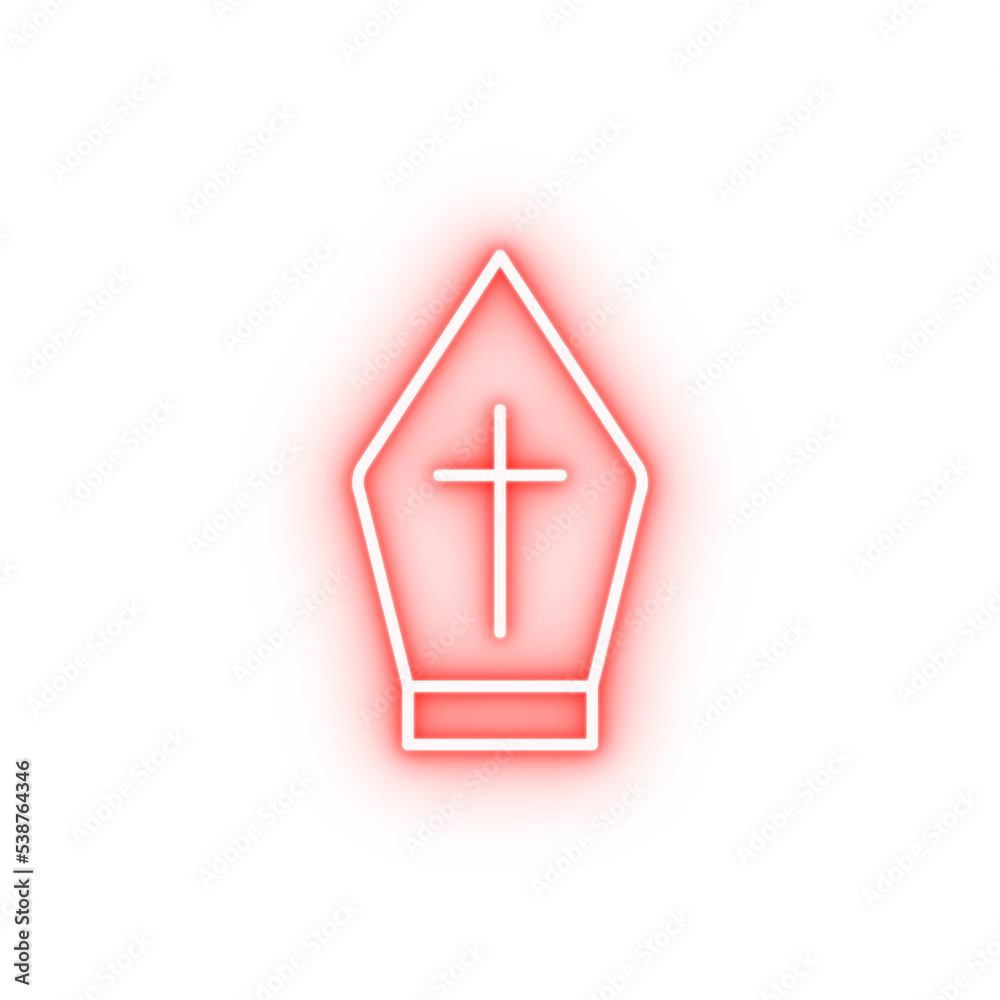 Obraz premium priest hat outline neon icon