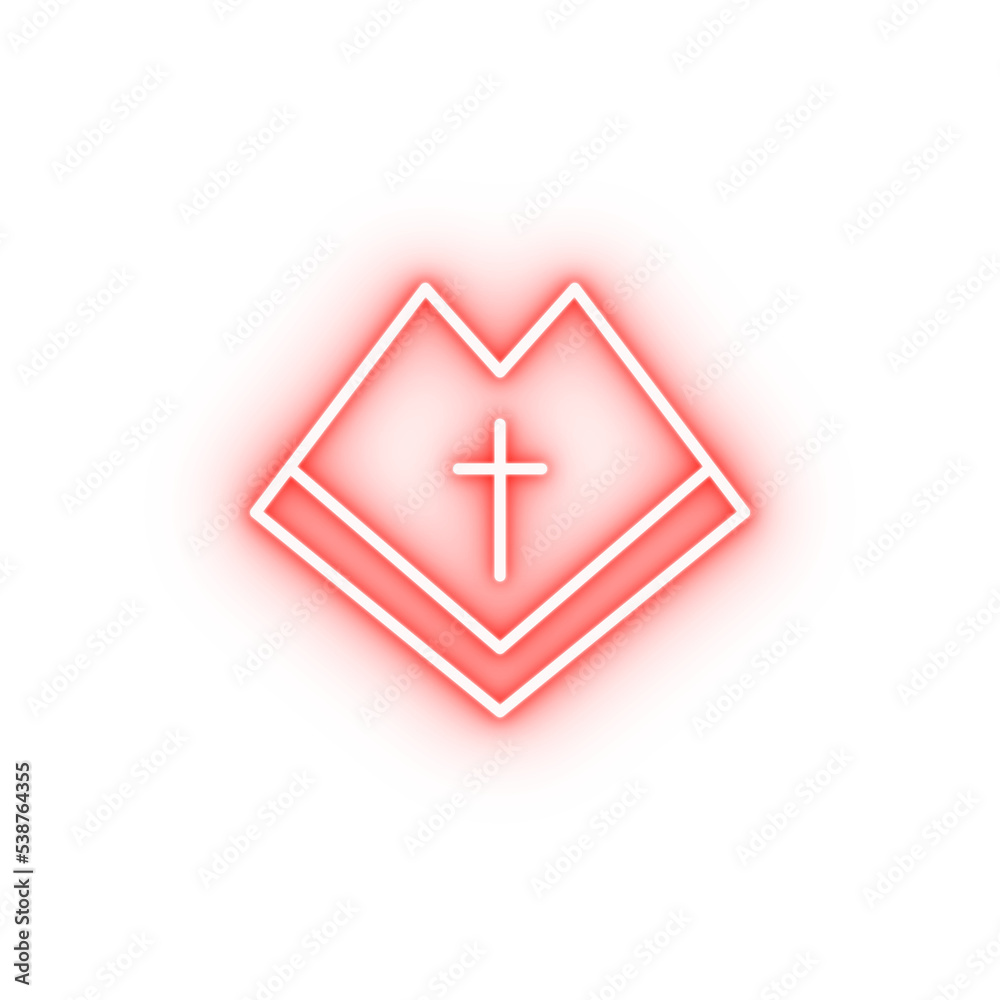 Obraz premium open bible outline neon icon