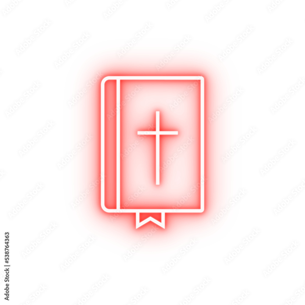 Fototapeta premium Bible outline neon icon