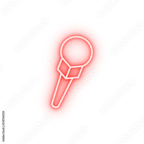 journalist's microphone neon icon