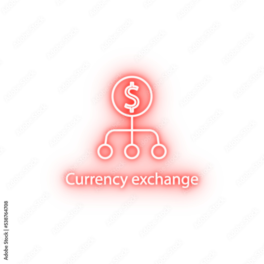 currency exchange neon icon