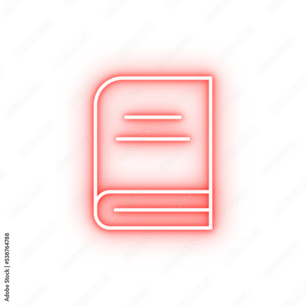 book outline neon icon book outline neon icon