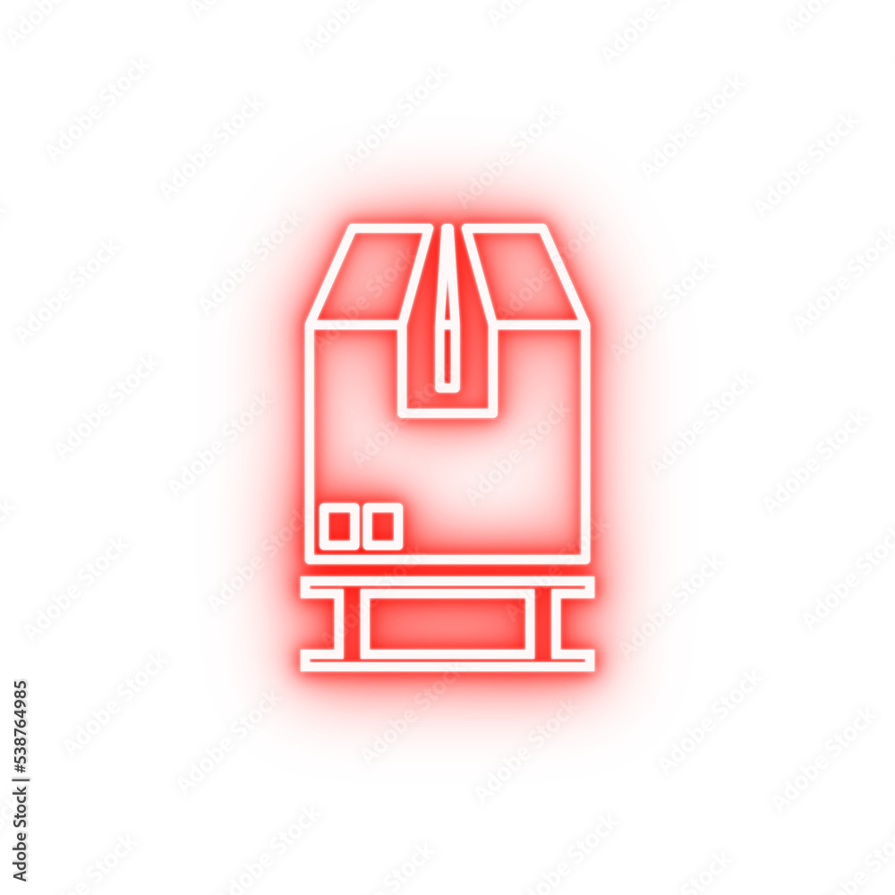 parcel on flights outline neon icon parcel on flights outline neon icon