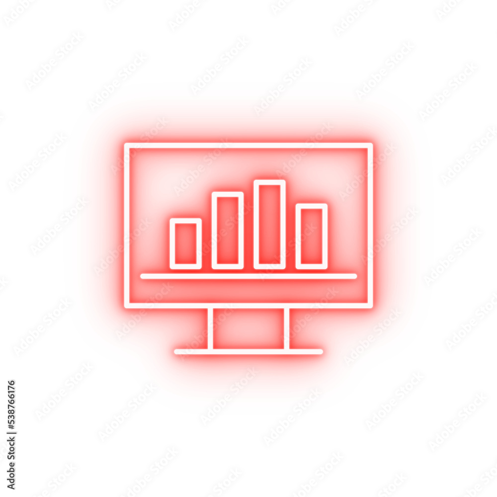 monitor statistics neon icon monitor statistics neon icon