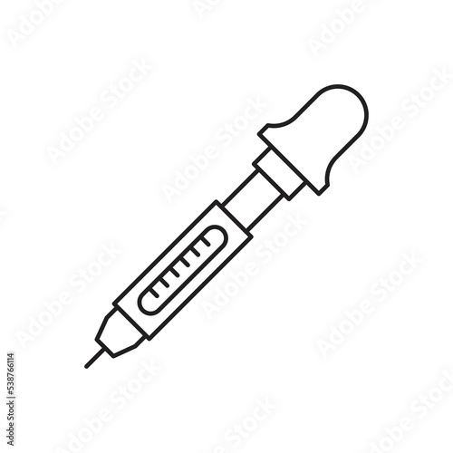 Insulin injection pen outline icon. Isolated line insulin injection pen icon on white background. vector illustration