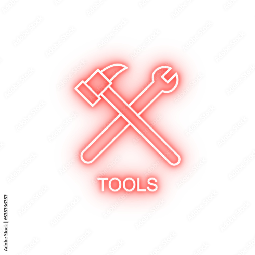 tools sign outline neon icon tools sign outline neon icon