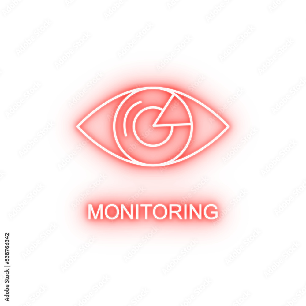 eye monitoring outline neon icon eye monitoring outline neon icon