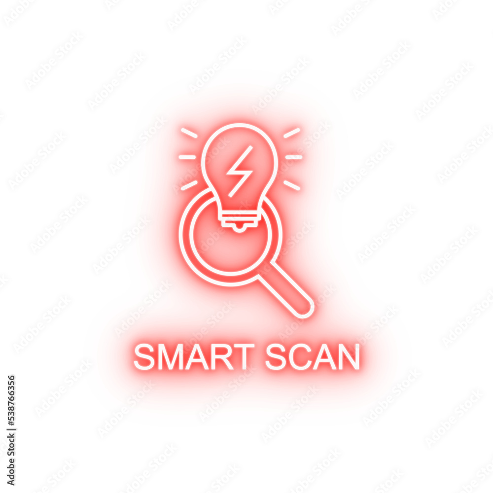 smart scan outline neon icon smart scan outline neon icon