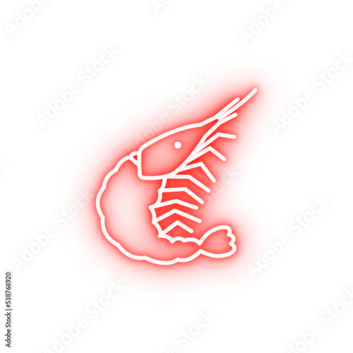 Prehistoric shellfish neon icon