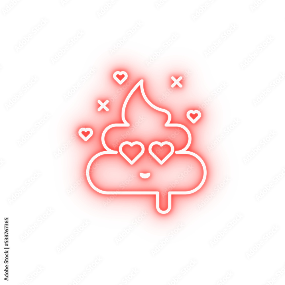 Poop lovely nasty outline neon icon Poop lovely nasty outline neon icon