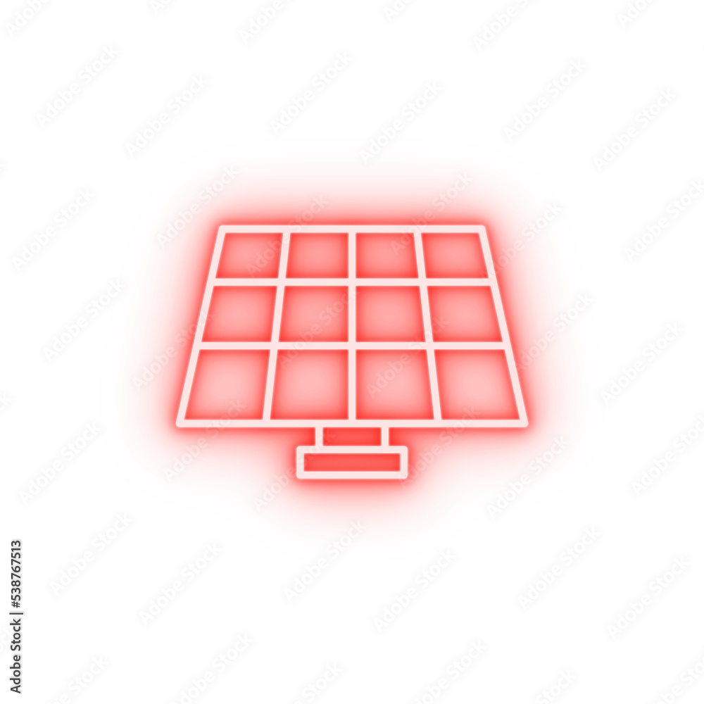 ecology earth day solar panel neon icon