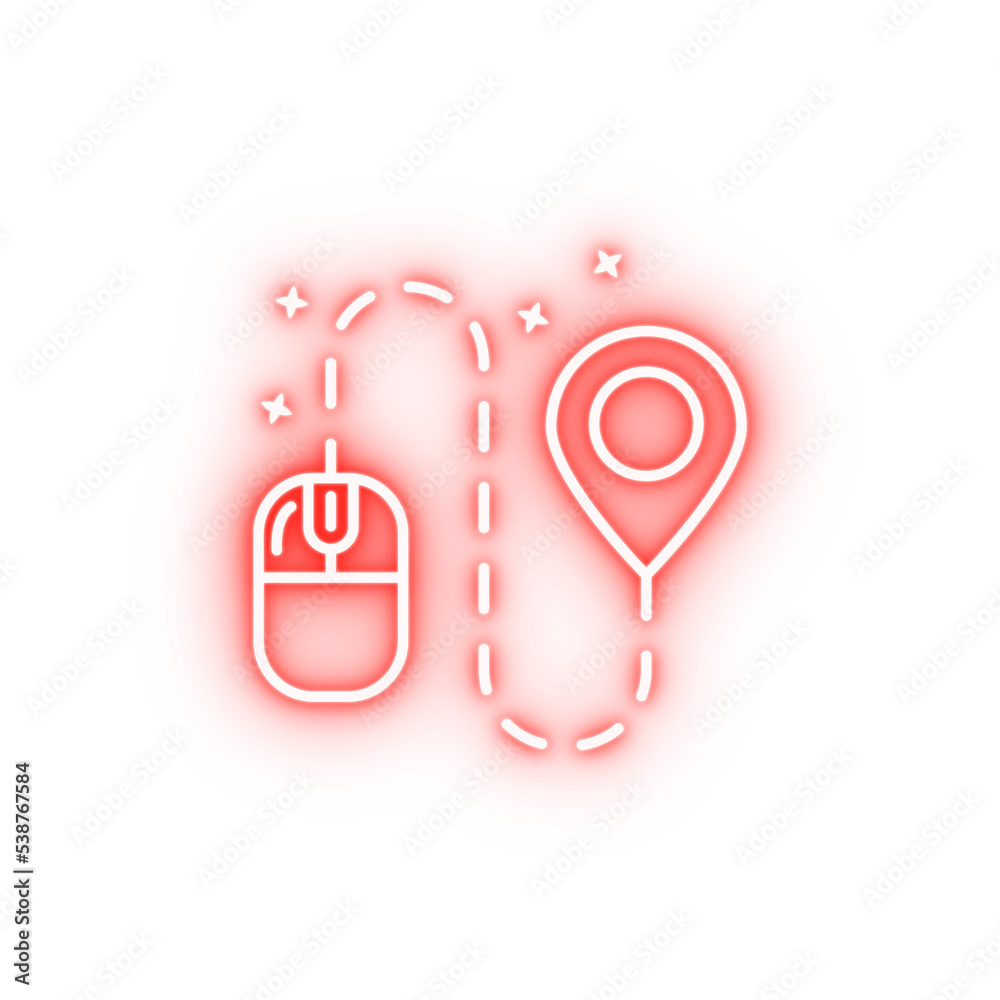 Mouse location gps neon icon Mouse location gps neon icon