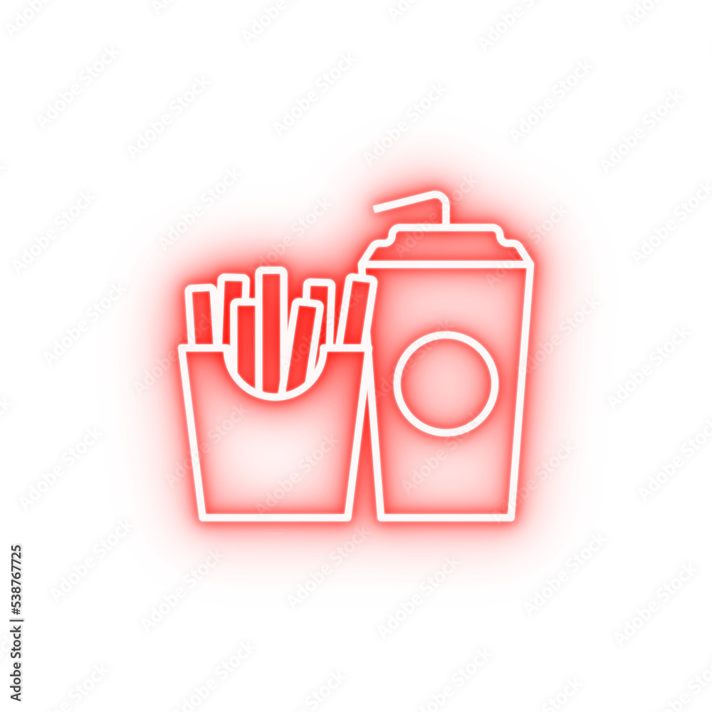 Fast-food shop mall neon icon Fast-food shop mall neon icon