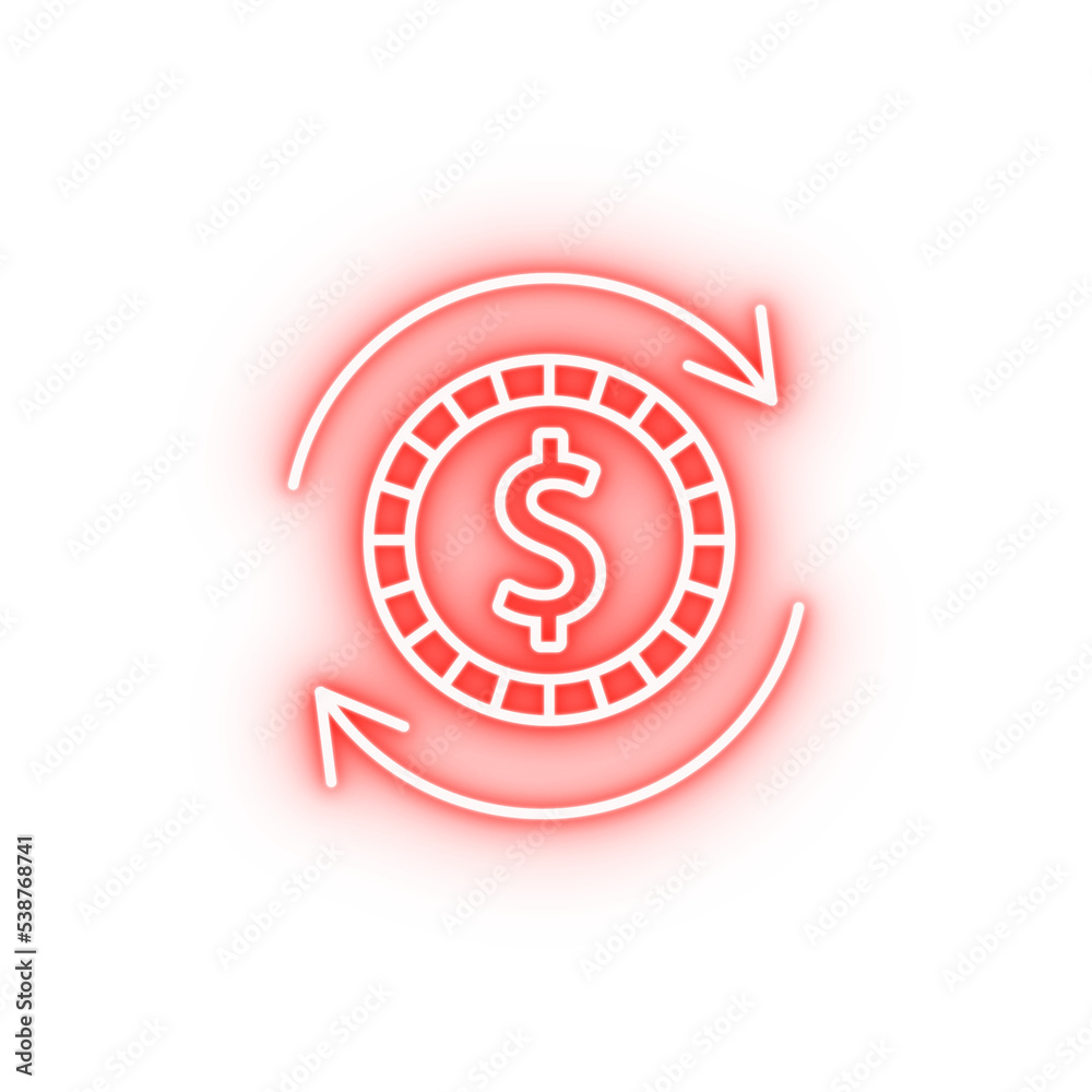 finance exchange 2 colored line neon icon finance exchange 2 colored line neon icon