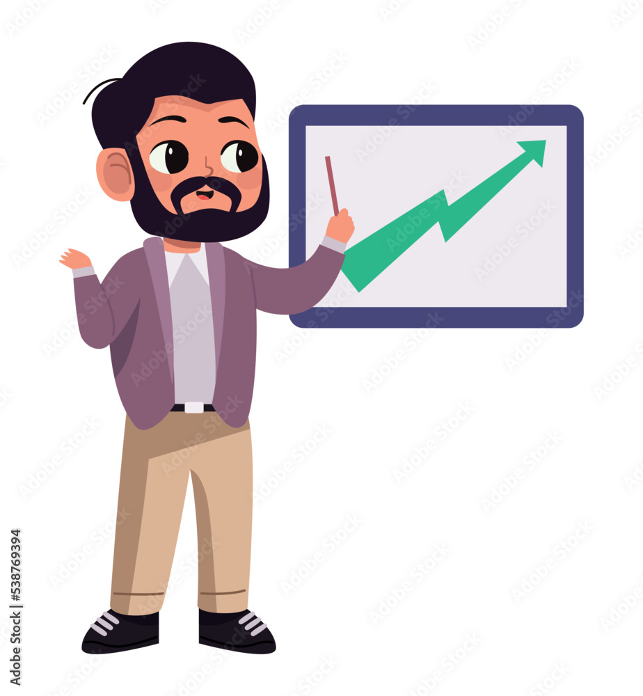 elegant businessman with statistics elegant businessman with statistics