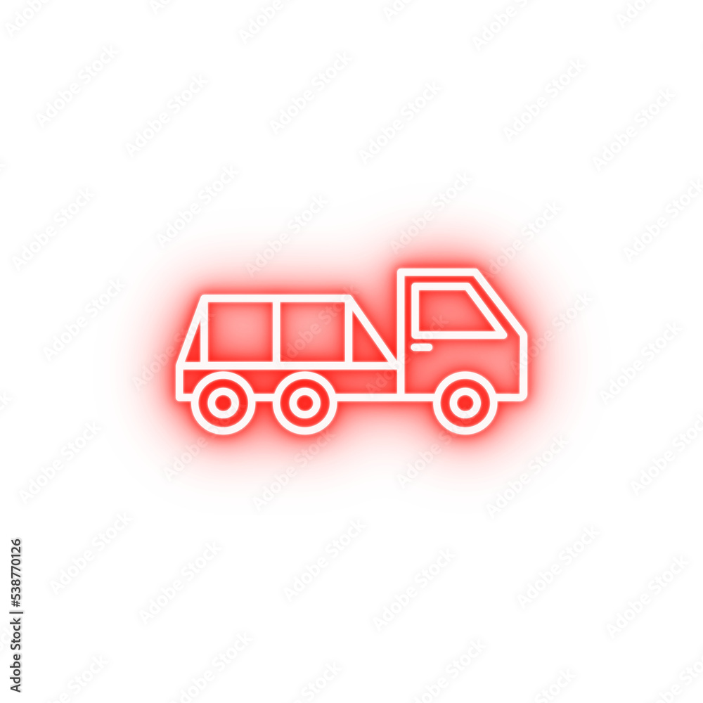 flatbed pickup neon icon flatbed pickup neon icon