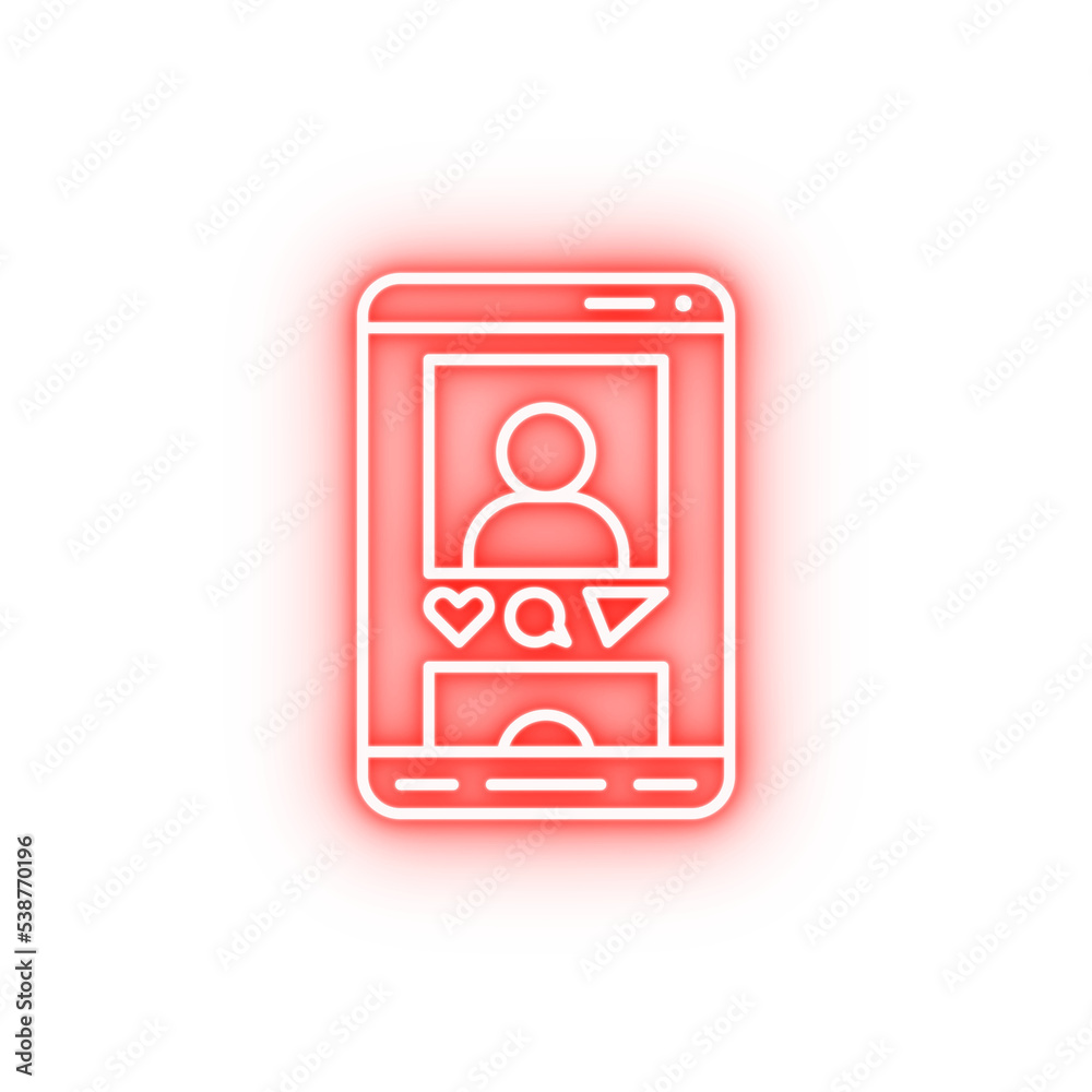 Phone like communication neon icon Phone like communication neon icon
