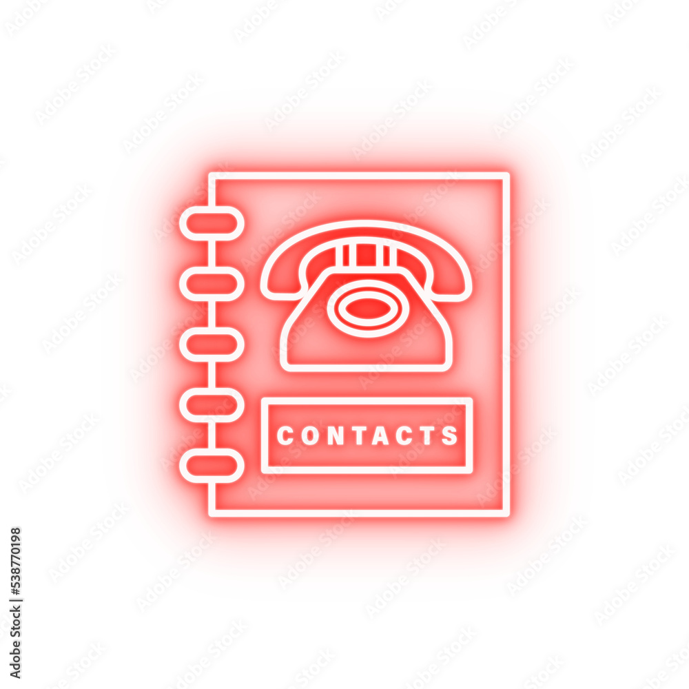 Contact communication neon icon Contact communication neon icon