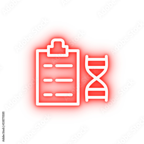 DNA files text neon icon