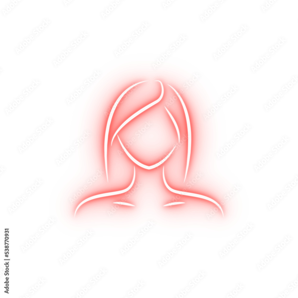 female care face hand drawn neon icon female care face hand drawn neon icon