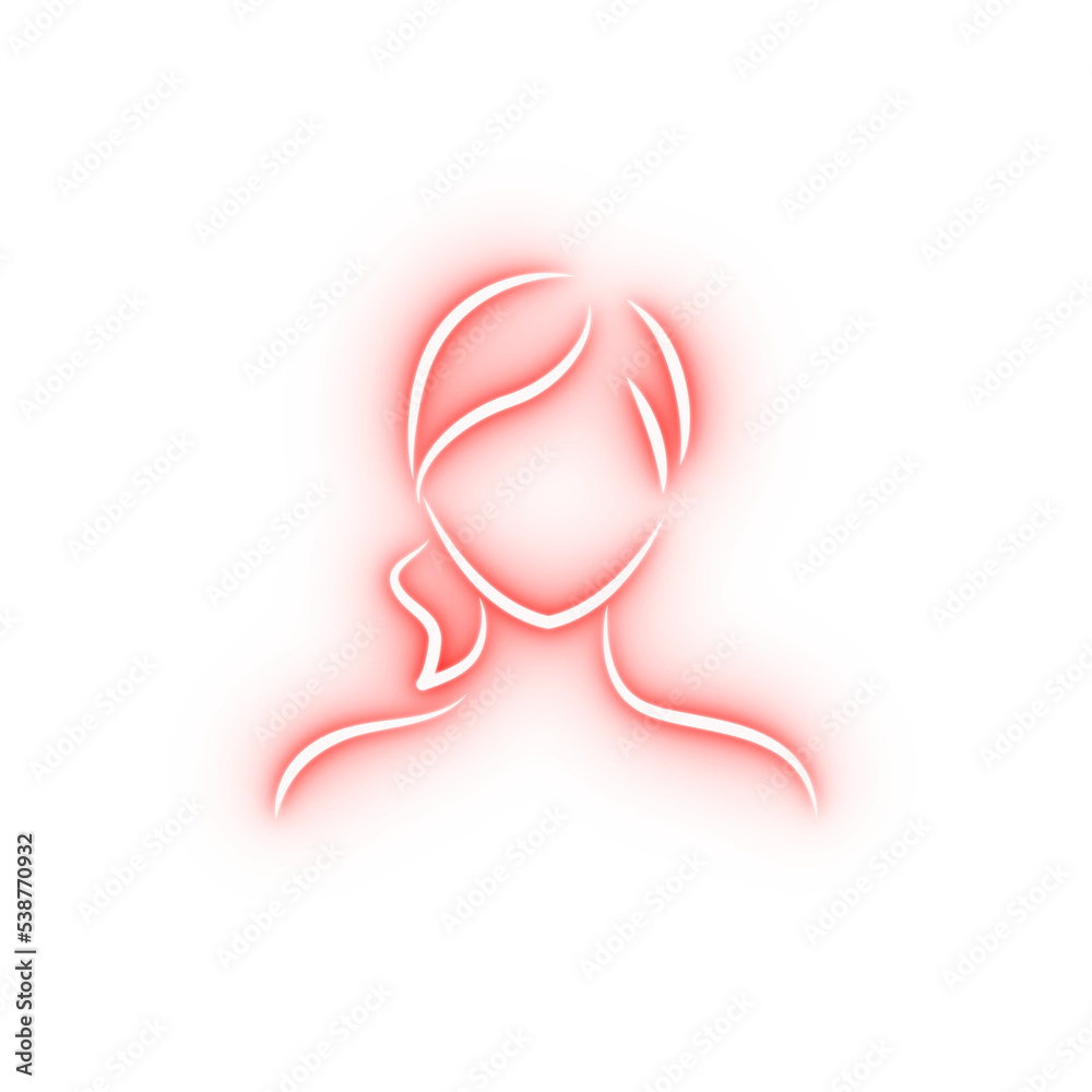 girl avatar young beauty hand drawn neon icon girl avatar young beauty hand drawn neon icon