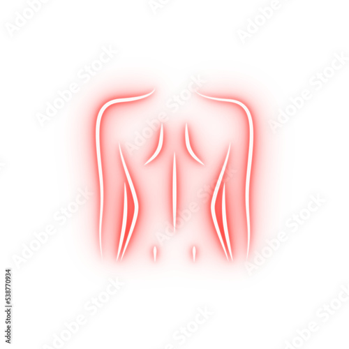 figure female column spinal hand drawn neon icon