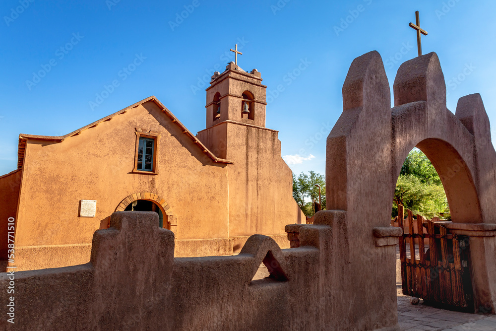 Fototapeta premium Adobe catholic Church of San Pedro de Atacama, Northern Chile