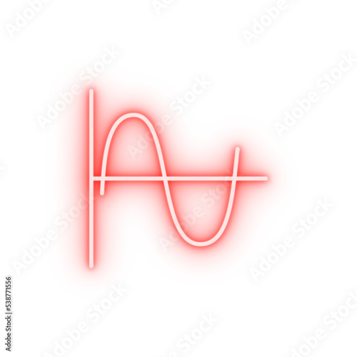 financial chart line neon icon