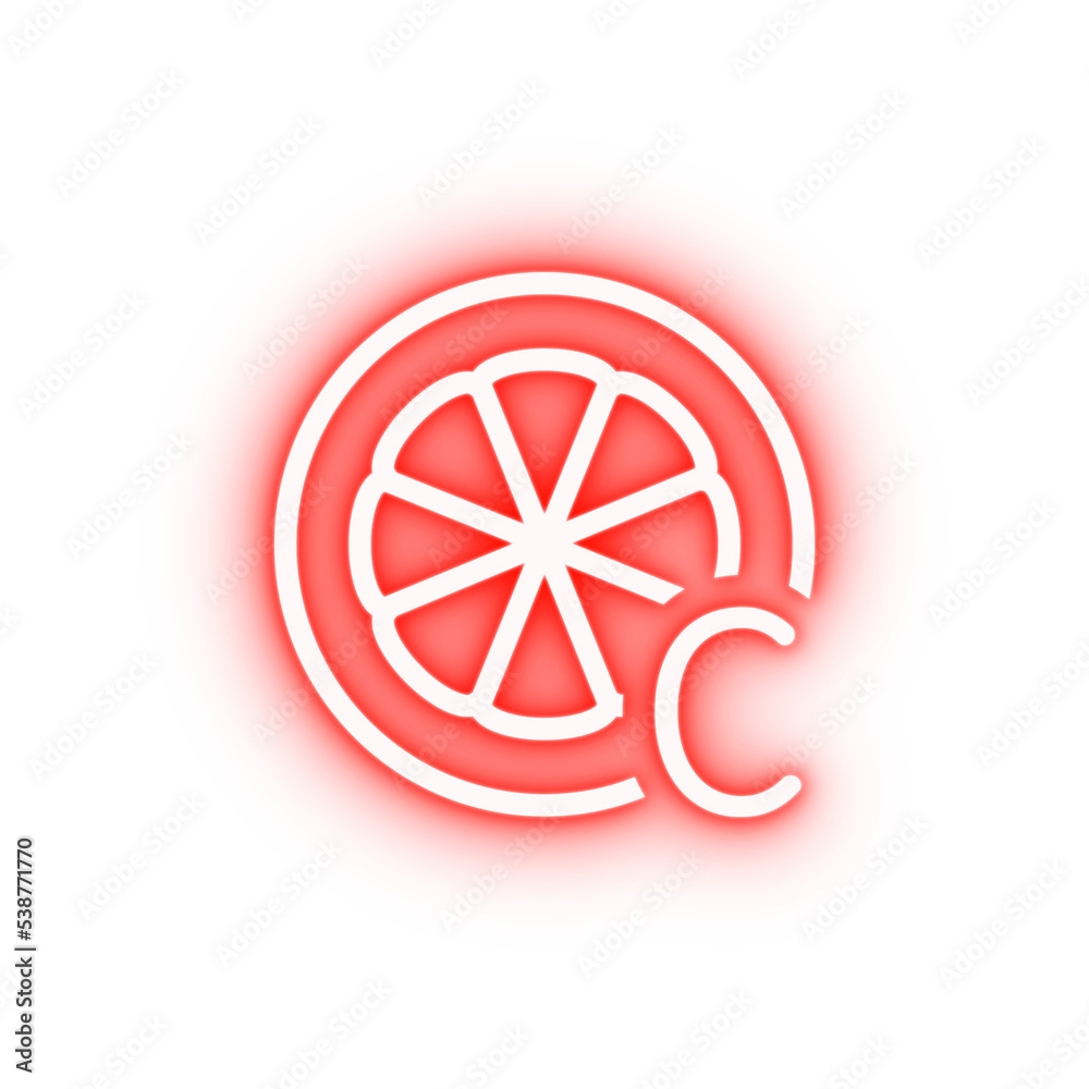 Vitamin citrus green neon icon Vitamin citrus green neon icon