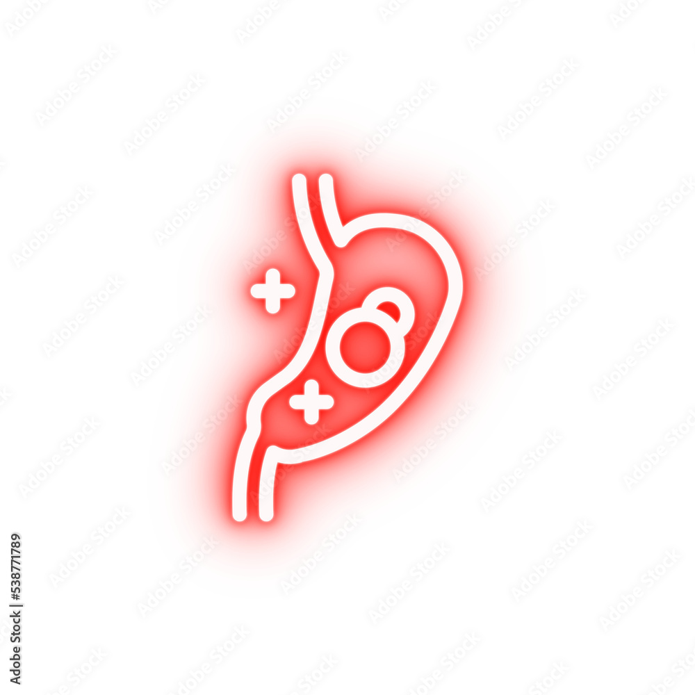 Vitamin stomach green neon icon Vitamin stomach green neon icon