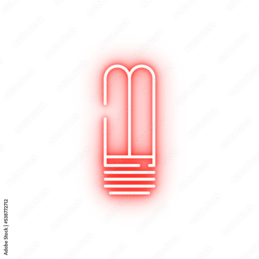 economical light bulb neon icon economical light bulb neon icon