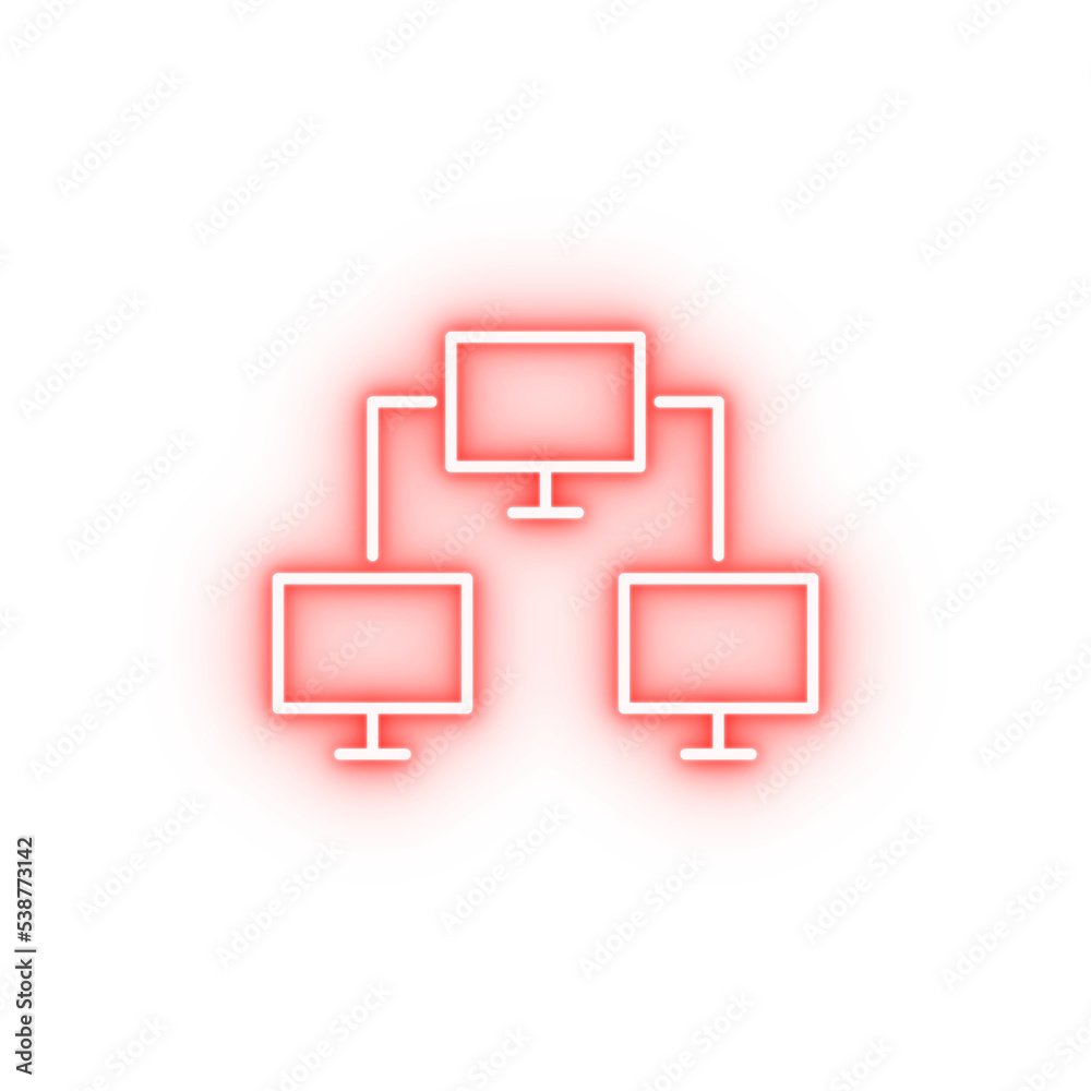 computer network neon icon