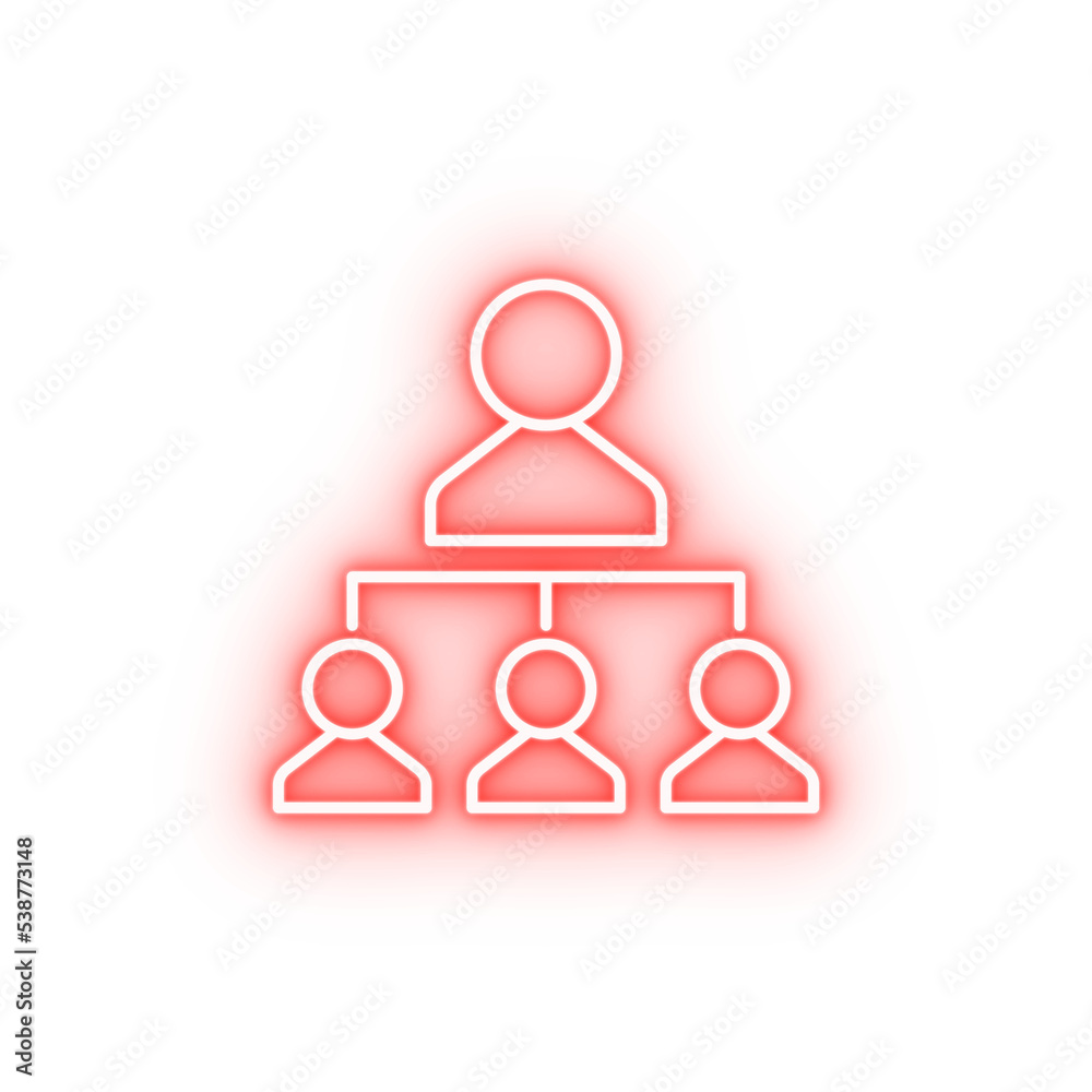 leader workers neon icon leader workers neon icon