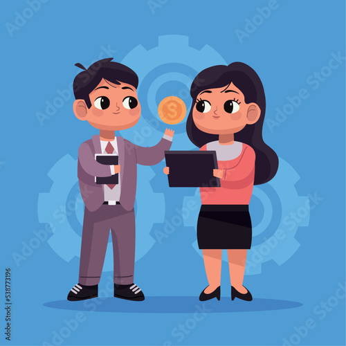 business couple with money