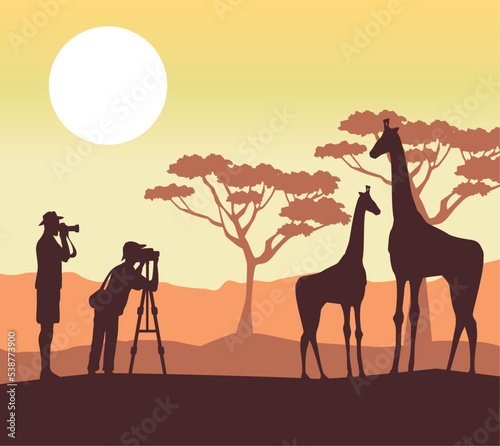 tourists taking photos silhouettes