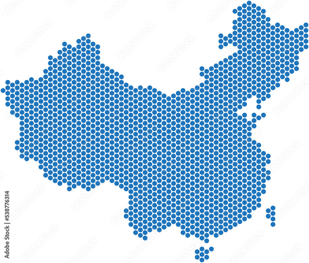 Blue circle shape China map